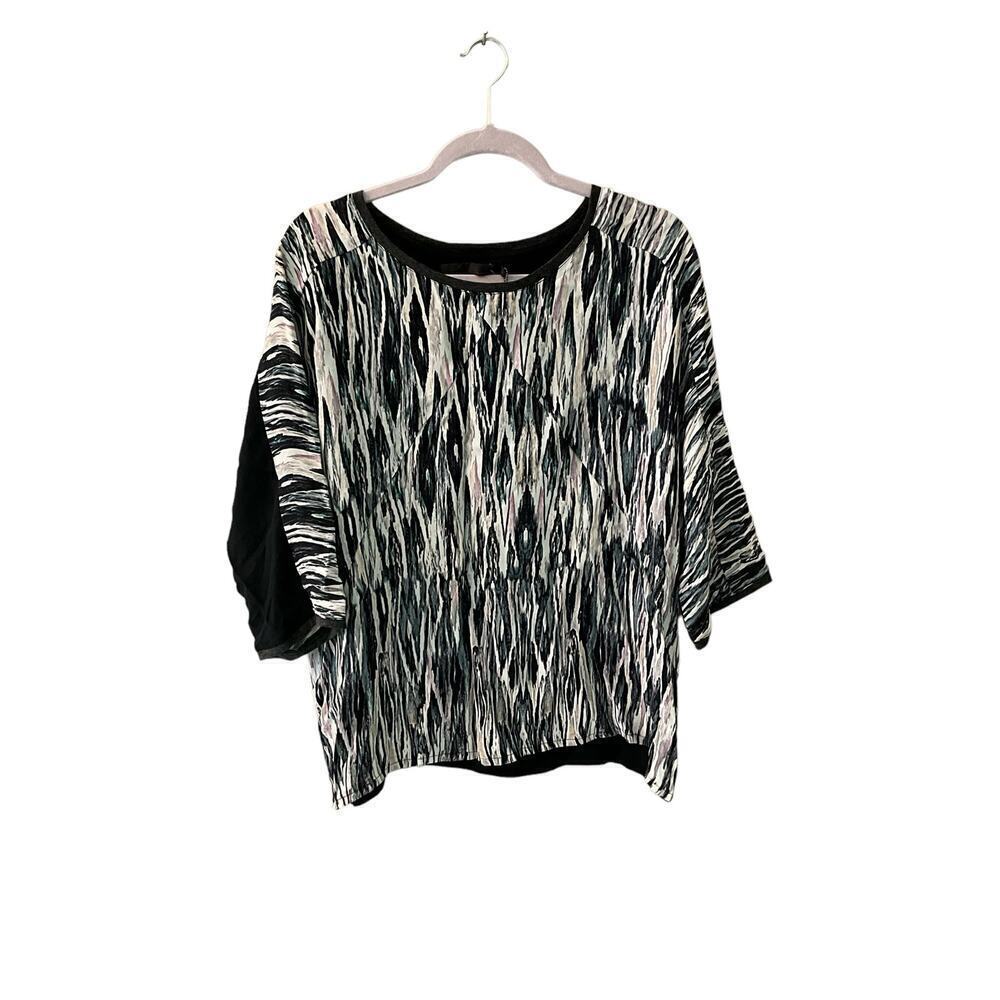 Minus Redefined Scandinavian Blouse Top Women's Size 38 Black/White Short Sleeve
